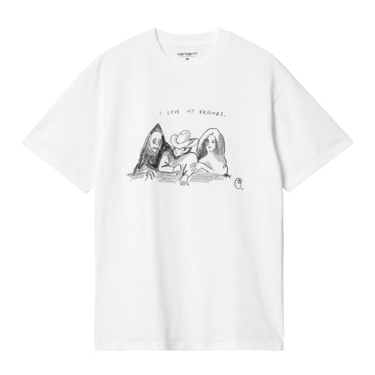 Carhartt WIP - S/S Pepe Friends T-Shirt - WHITE / BLACK / Hvid - T-Shirts