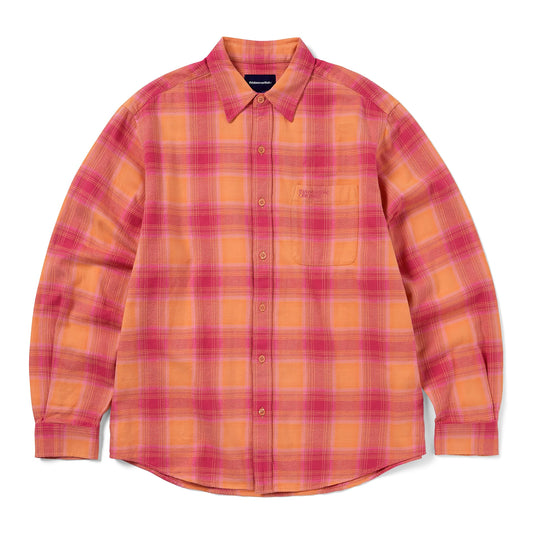 Thisisneverthat - Shadow Plaid Flannel Shirt - PINK / Pink||Rød||Tern - Skjorter