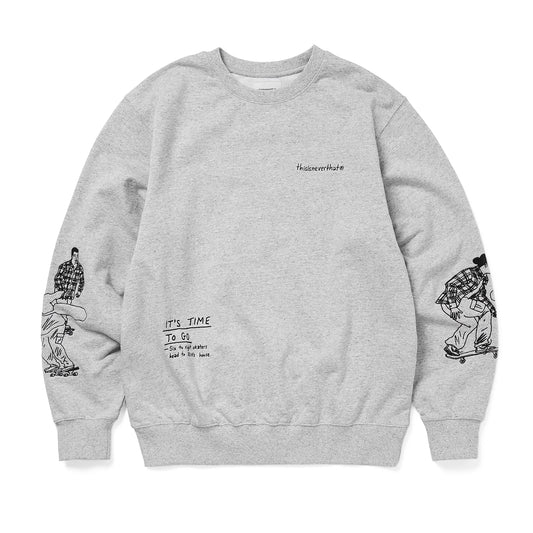 Thisisneverthat - Sketch Embroidery Crewneck - HEATHER GREY / Grå - Sweatshirts