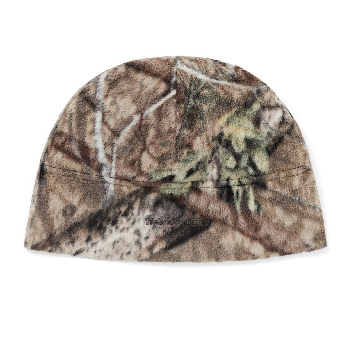thisisneverthat fleece beanie realtree camo blød klassisk pasform tonal logobroderi