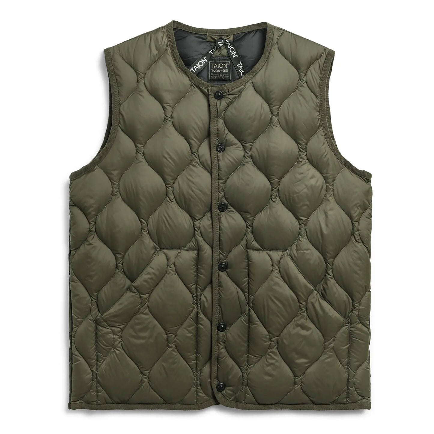 Military Crew Neck Down Vest (Soft Shell)