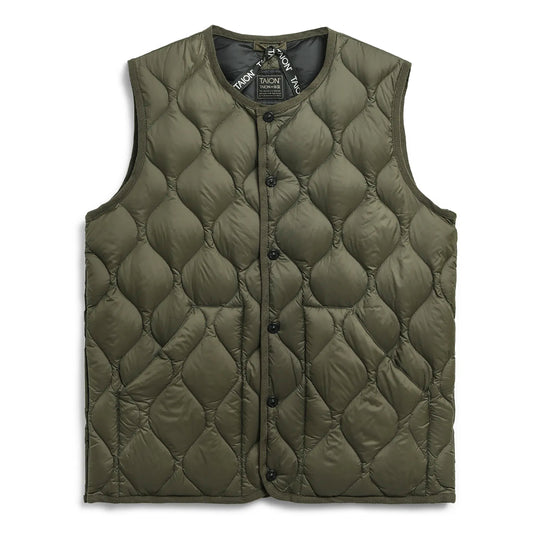 Military Crew Neck Down Vest (Soft Shell)