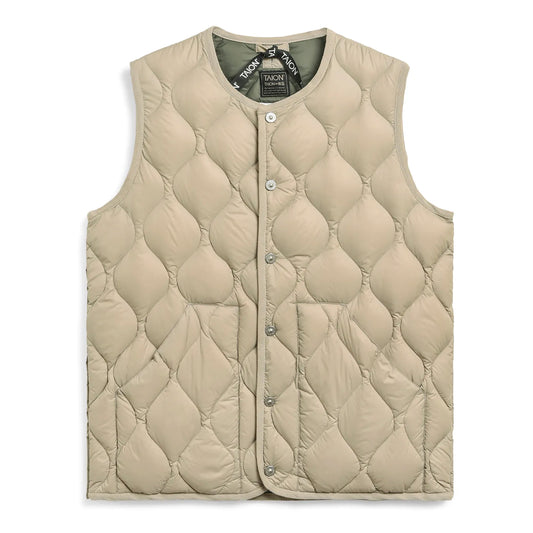Military Crew Neck Down Vest (Soft Shell)