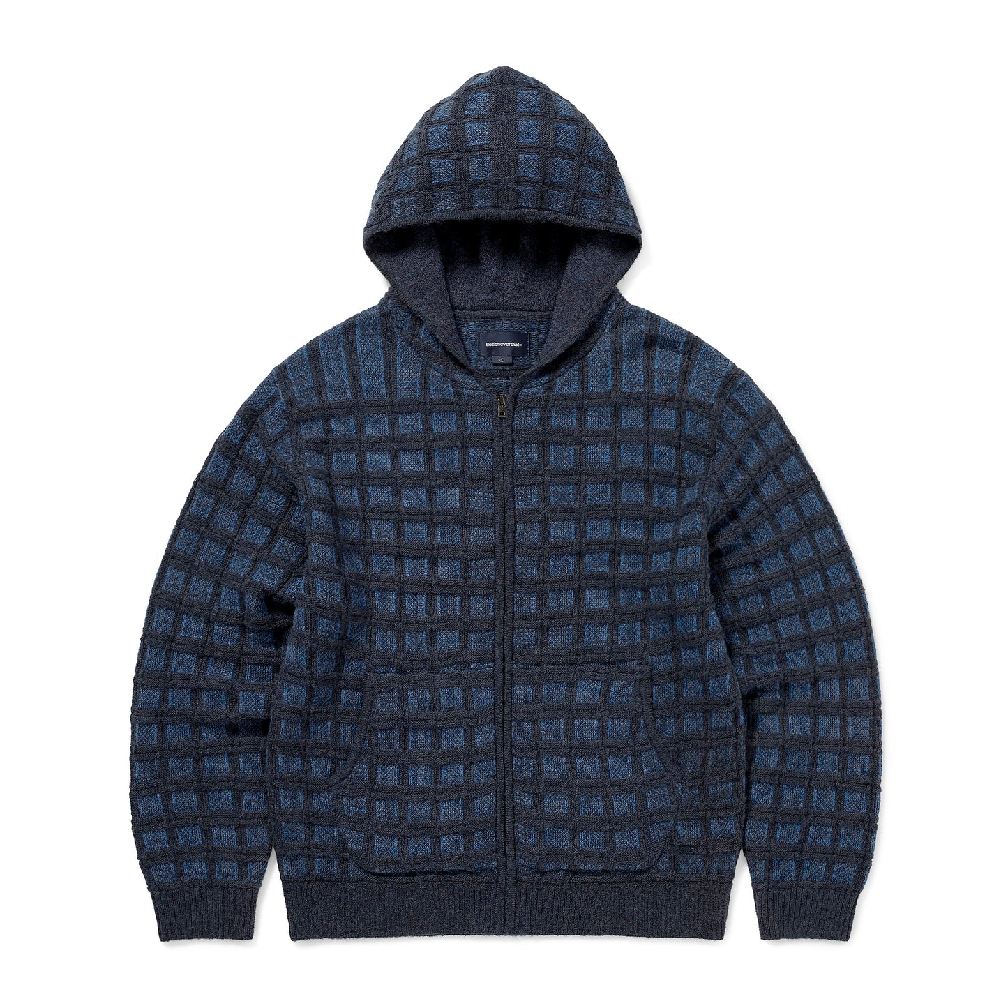 Textured Knit Zip Hoodie