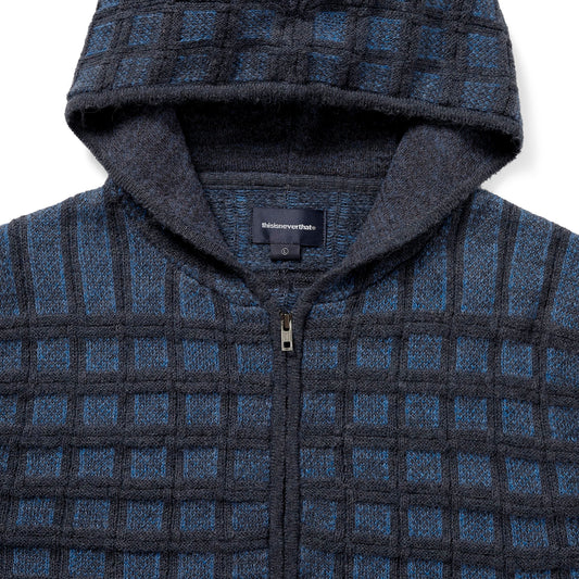 Textured Knit Zip Hoodie