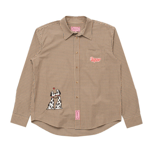 Carne Bollente - The Puppy Lovers - BROWN CHECK / Brun||Tern - Skjorter