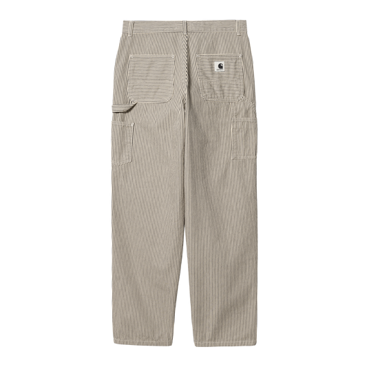 Carhartt WIP - W' Haywood SK Pant - WAX / BLACK RINSED / Hvid||Striber - Bukser