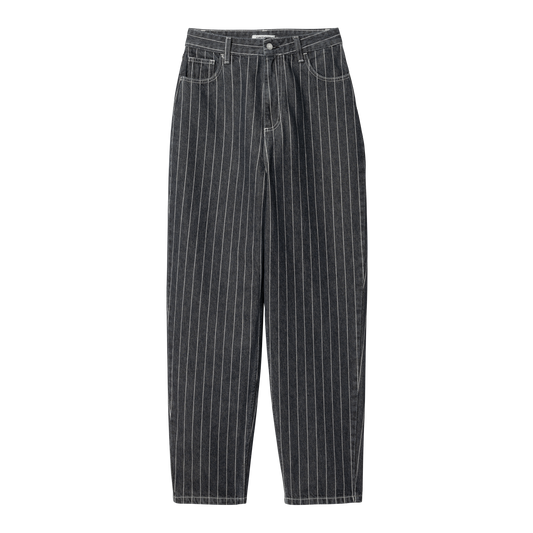 Carhartt WIP - W' Orlean Pant - BLACK / WHITE / Striber||Sort - Bukser
