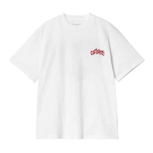 Carhartt WIP - W' S/S Amour T-Shirt - WHITE / TUSCANY / Hvid - T-Shirts