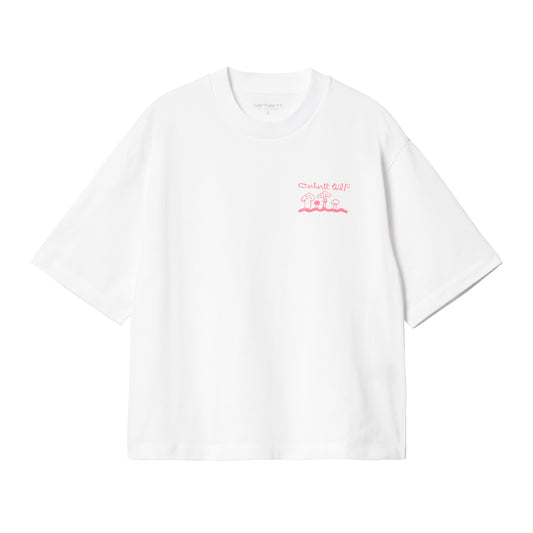 Carhartt WIP - W' S/S Kainosho T-Shirt - WHITE / CHARM PINK / Hvid - T-Shirts