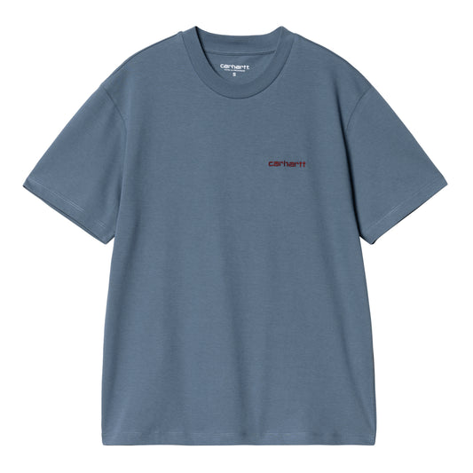 Carhartt WIP - W' S/S Script Embroidery T-S - POSITANO / MALBEC / Blå - T-Shirts