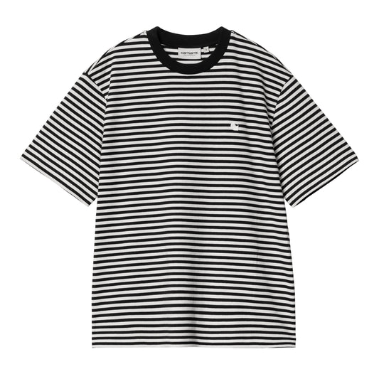 Carhartt WIP - W' S/S Verner T-Shirt - BLACK / WAX / Sort||Hvid||Striber - T-Shirts