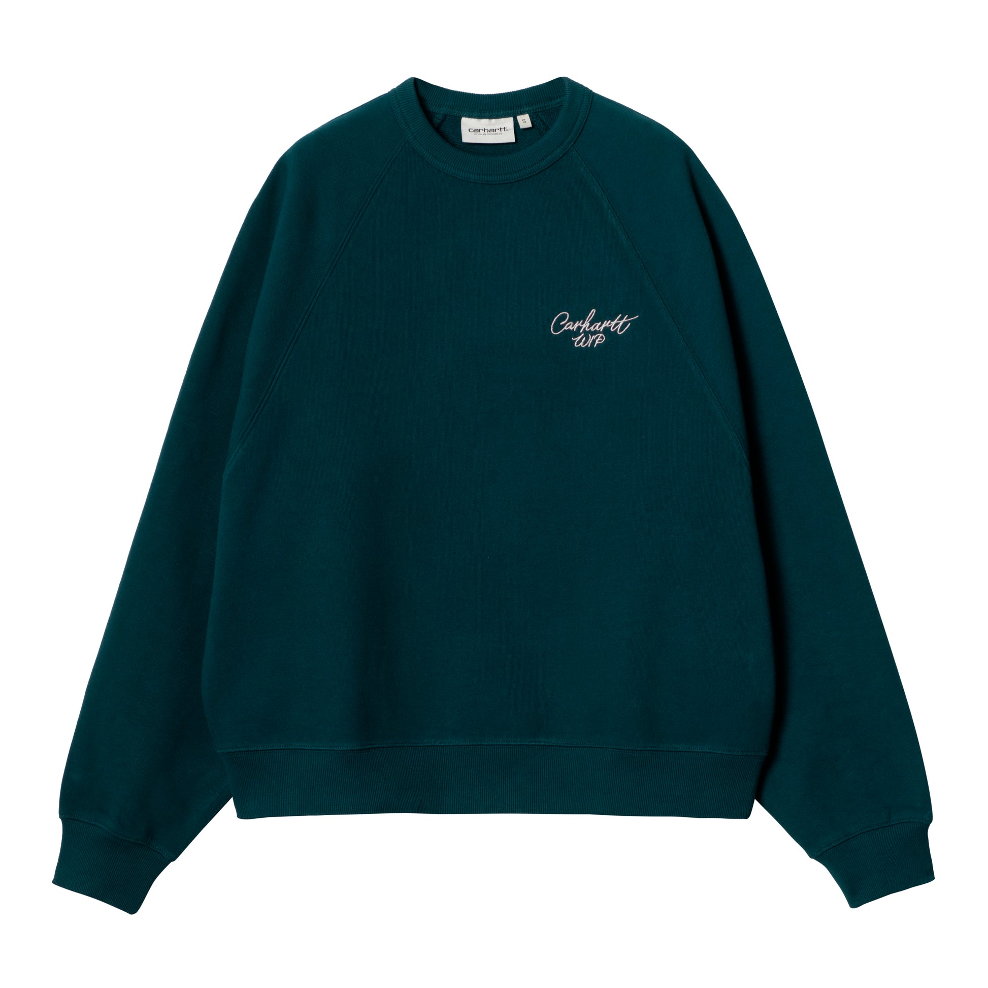 Carhartt WIP - W' Signature Sweat - DUCK BLUE / WHITE / Blå||Grøn - Sweatshirts