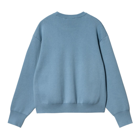 Carhartt WIP - W' Signature Sweater - DUSTY ICE / WAX / Blå - Strik