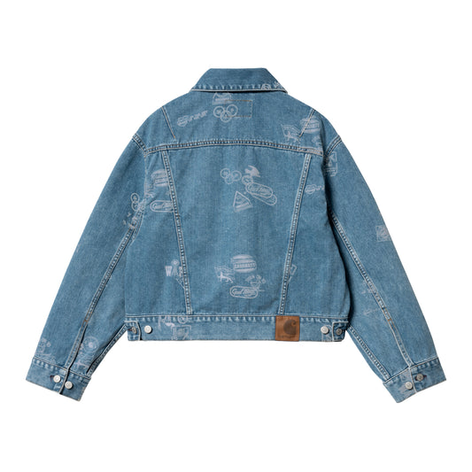 Carhartt WIP - W' Stamp Jacket - BLUE BLEACHED / Blå||Mønster - Jakker