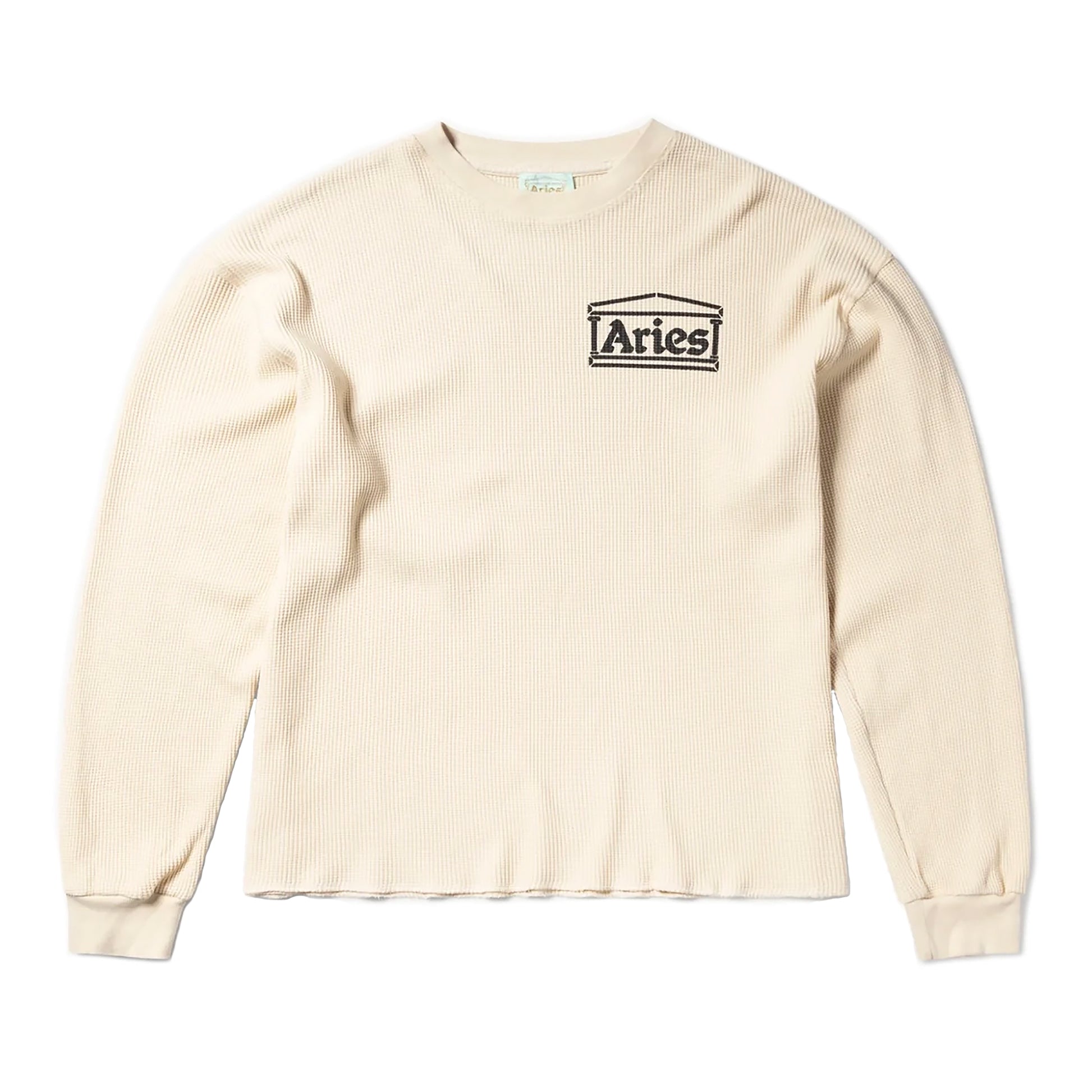 Aries - Waffle LS Tee - ECRU / Hvid - T-Shirts