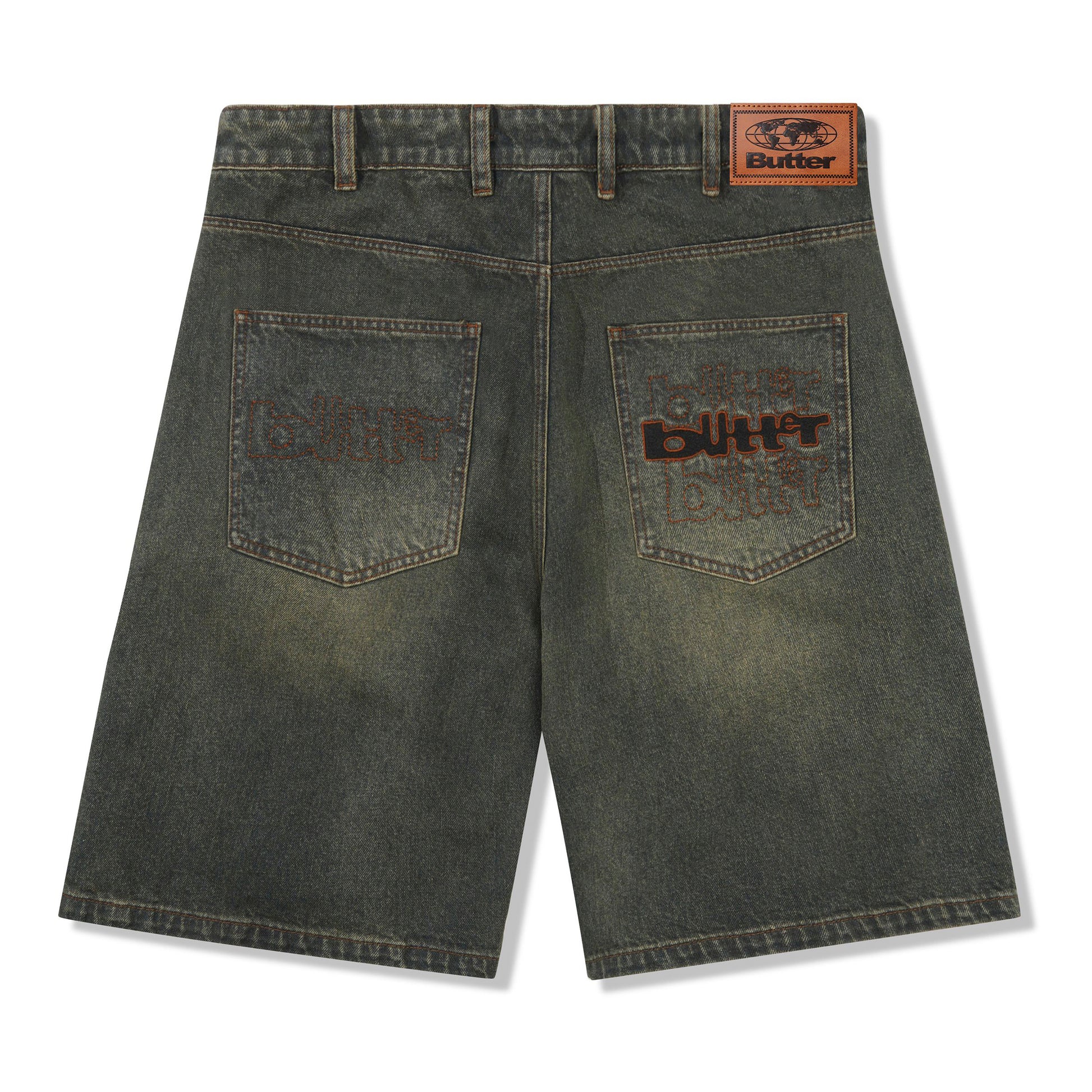 Butter Goods - Warped Denim Shorts Dirty Wash - DIRTY WASH INDIGO / Blå - Shorts