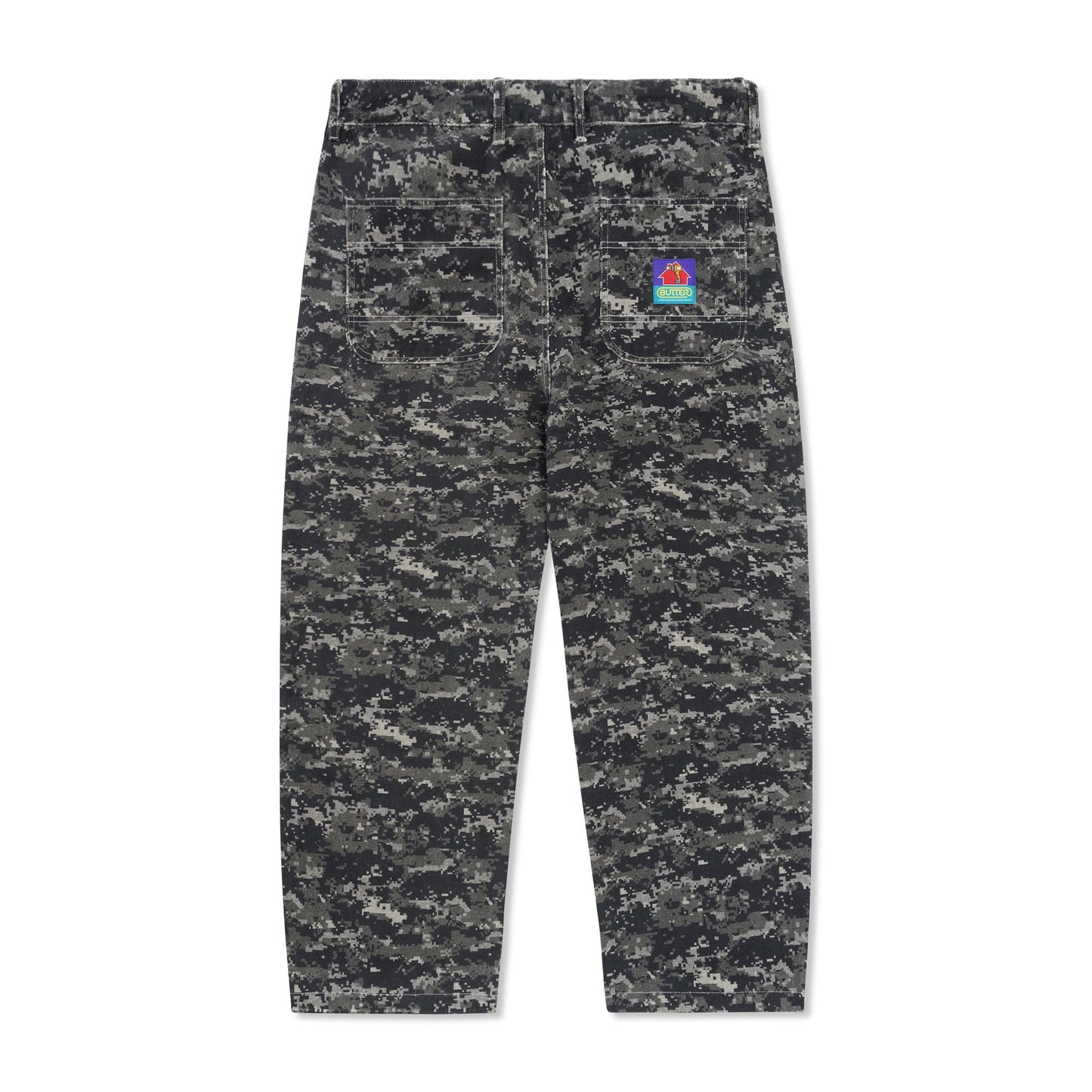 Butter Goods - Work Pants - DARK DIGITAL CAMO / Sort||Camouflage||Grå - Bukser