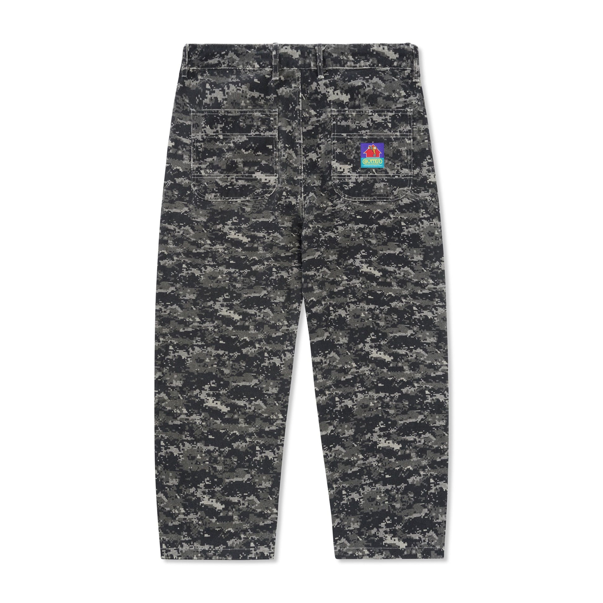 Butter Goods - Work Pants - DARK DIGITAL CAMO / Sort||Camouflage||Grå - Bukser