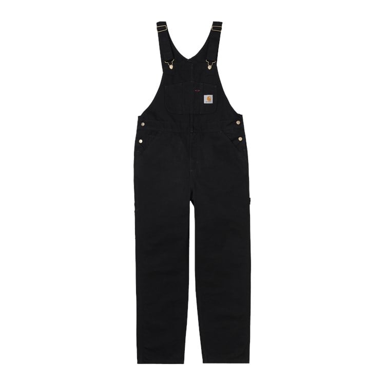 Carhartt WIP overall i sort med justerbare stropper og brystlomme
