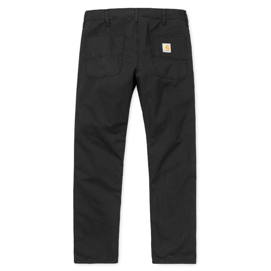 Carhartt WIP slim fit bukser i sort canvas med klassisk workwear-snit og store bagpockets