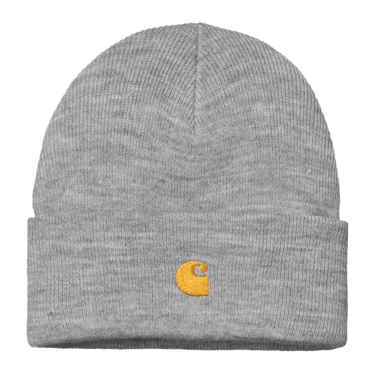 Carhartt WIP - Chase Beanie - GREY HEATHER / GOLD / Grå - Accessories
