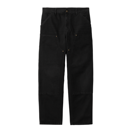 Carhartt WIP - Double Knee Pant Dearborn - BLACK AGED CANVAS / Sort - Bukser