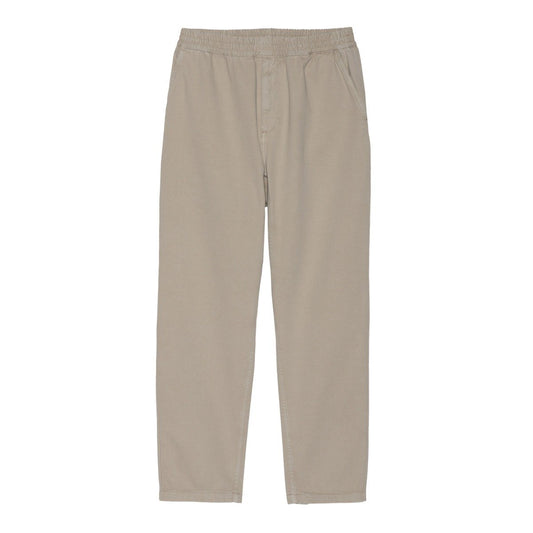 Relaxed fit bukser i beige med elastisk talje, slanted lommer og ankellængde