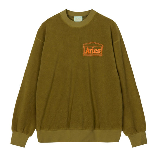 Aries - Reverse Fleece Temple Sweat - OLIVE / Grøn - Sweatshirts