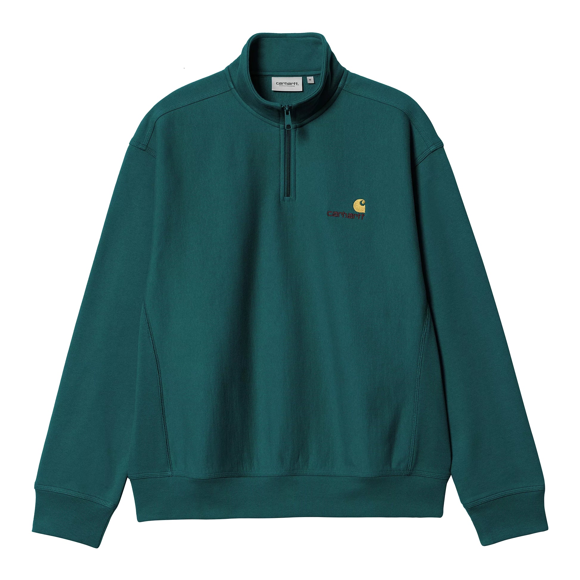 Carhartt WIP - Half Zip American Script Sweat - MALACHITE / Grøn - Sweatshirts