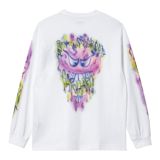 Carhartt WIP L/S Babybrush Grin T-Shirt White