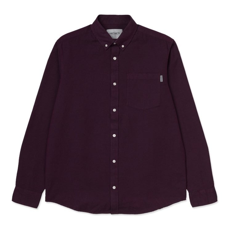 Carhartt WIP - L/S Dalton Shirt - MERLOT DUCK BLUE / Bordeaux - Skjorter