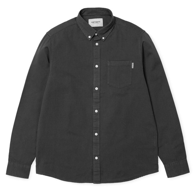 Carhartt WIP - L/S Dalton Shirt - black - tin - Herre >