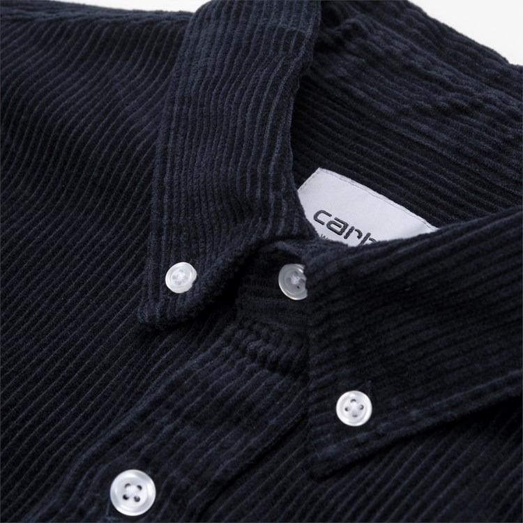 Carhartt WIP L/S Madison Cord Shirt Dark Navy/White