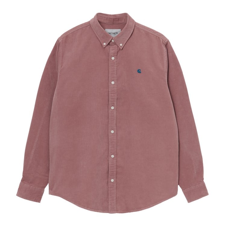 Carhartt WIP - L/S Madison Fine Cord Shirt - MALAGA / CORSE / Pink - Skjorter