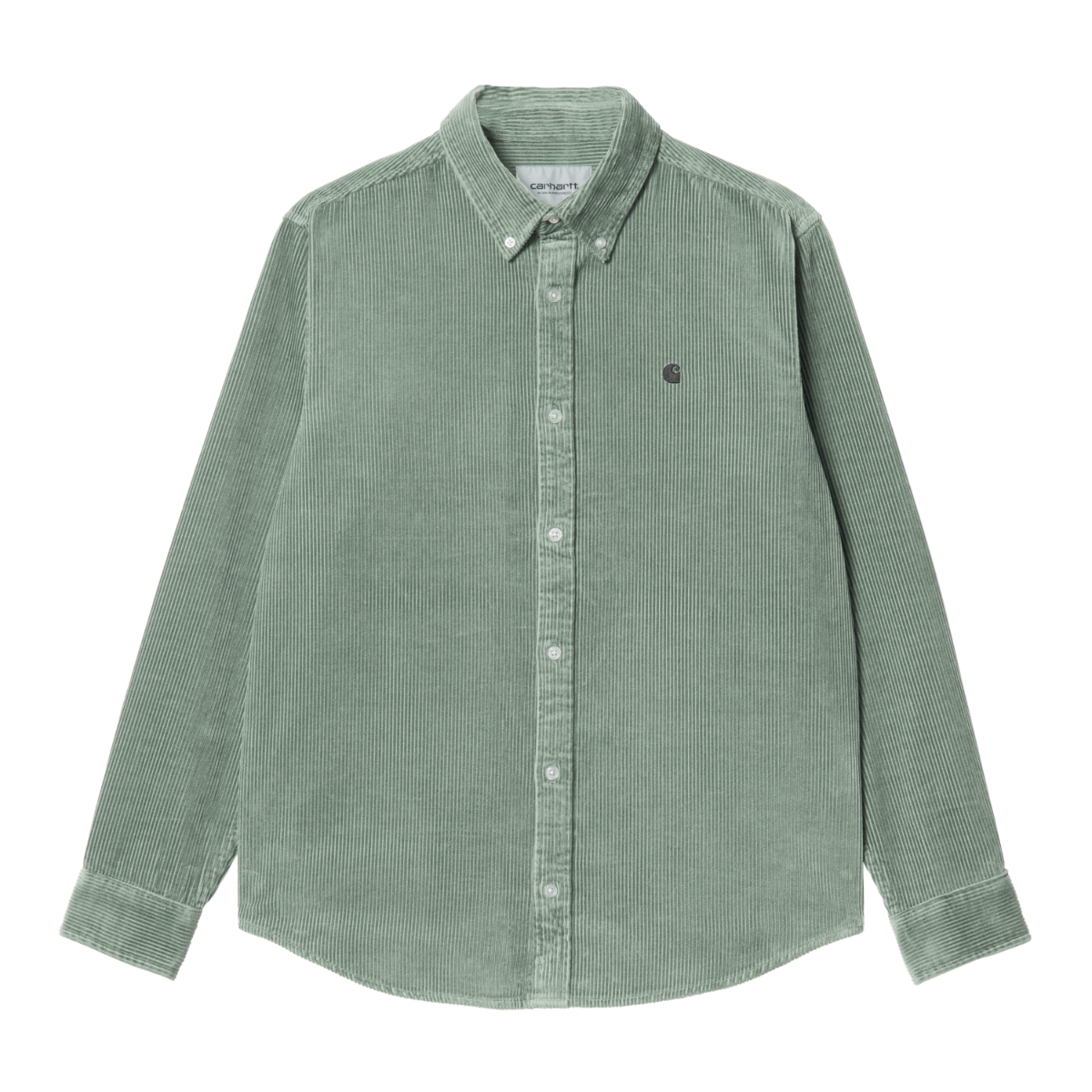 Carhartt WIP - L/S Madison Cord Shirt - misty sage / black - Herre > Skjorter
