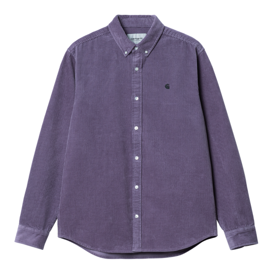 Carhartt WIP - L/S Madison Cord Shirt - GLASSY PURPLE / Lilla - Skjorter