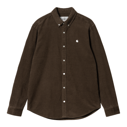 Carhartt WIP - L/S Madison Cord Shirt - BUCKEYE / WAX / Brun - Skjorter
