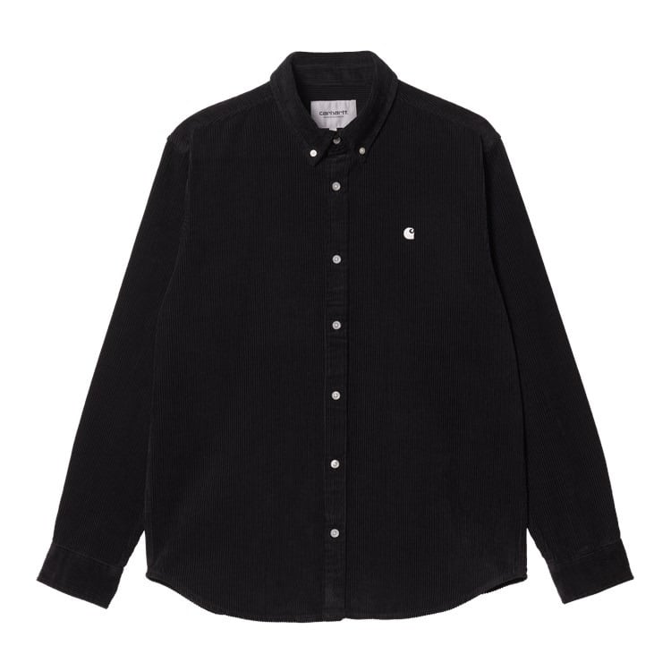 Carhartt WIP - L/S Madison Cord Shirt - BLACK / WAX / Sort - Skjorter