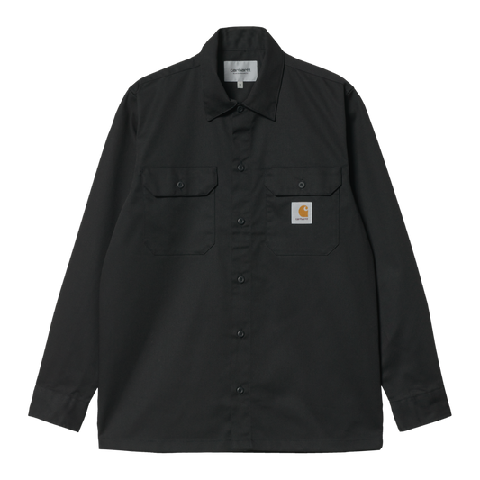 Carhartt WIP - L/S Master Shirt - BLACK / Sort - Skjorter