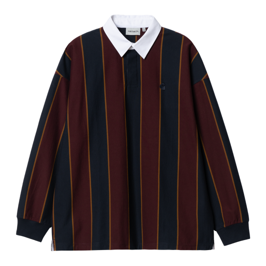 Carhartt WIP - L/S Ruben Rugby Shirt - DARK NAVY / AMARONE / Blå - Polos