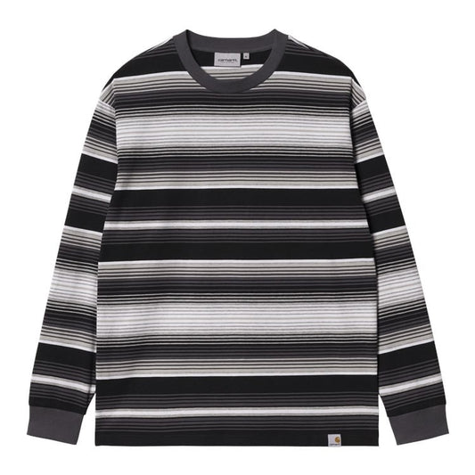 Carhartt WIP - L/S Tuscon T-Shirt - BLACKSMITH STRIPE / Sort||Striber - T-Shirts