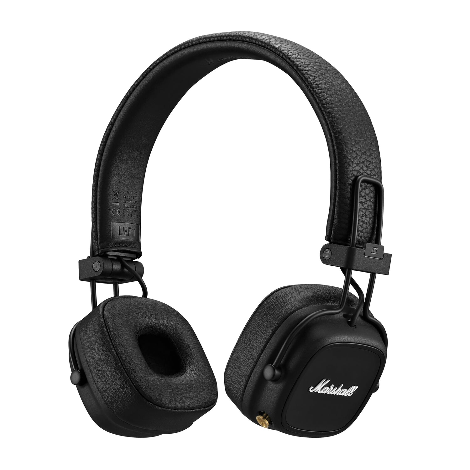 On-ear Bluetooth-hovedtelefoner i sort med kunstlæder bøjle, bløde ørepuder og foldbart design