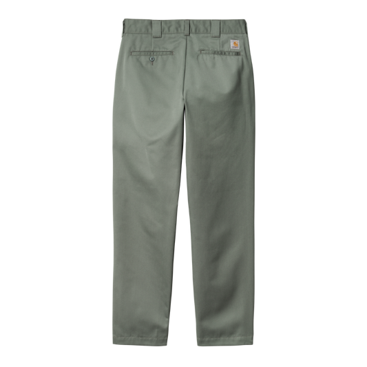 Carhartt WIP bukser i støvet grøn med straight fit og to baglommer
