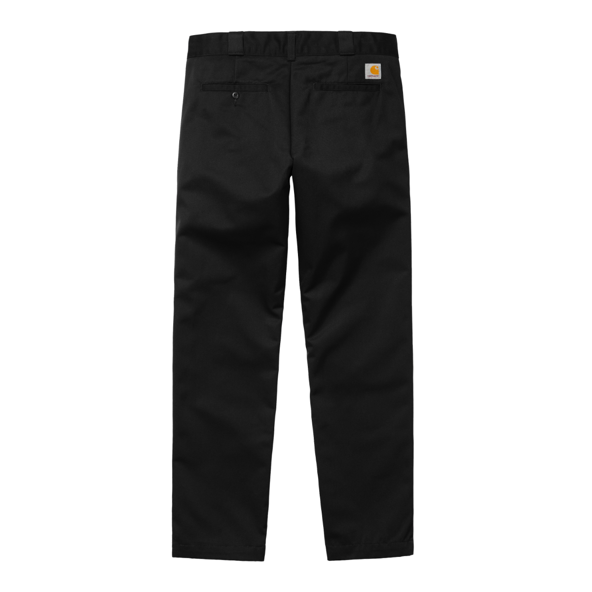 Carhartt WIP bukser i sort twill, lige pasform med baglommer og knapluk