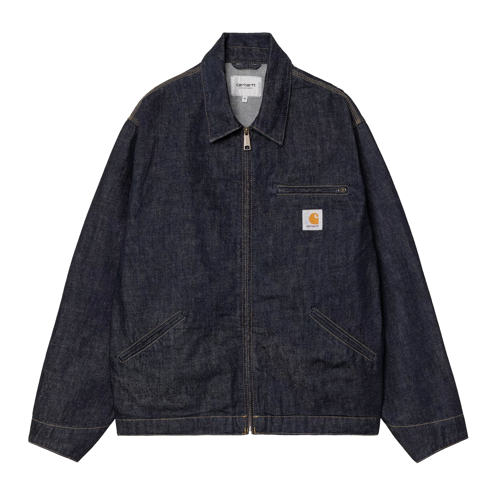 Carhartt WIP - OG Detroit Jacket Camano - BLUE RINSED / Blå - Jakker