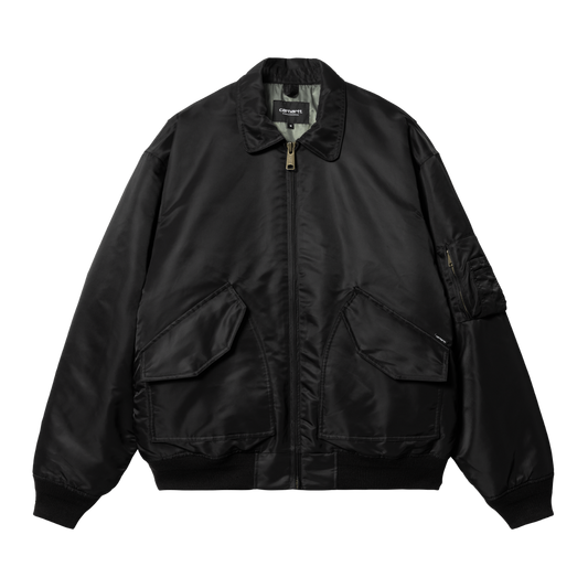 Carhartt WIP - Olten Bomber - BLACK / SMOKE GREEN / Sort - Jakker