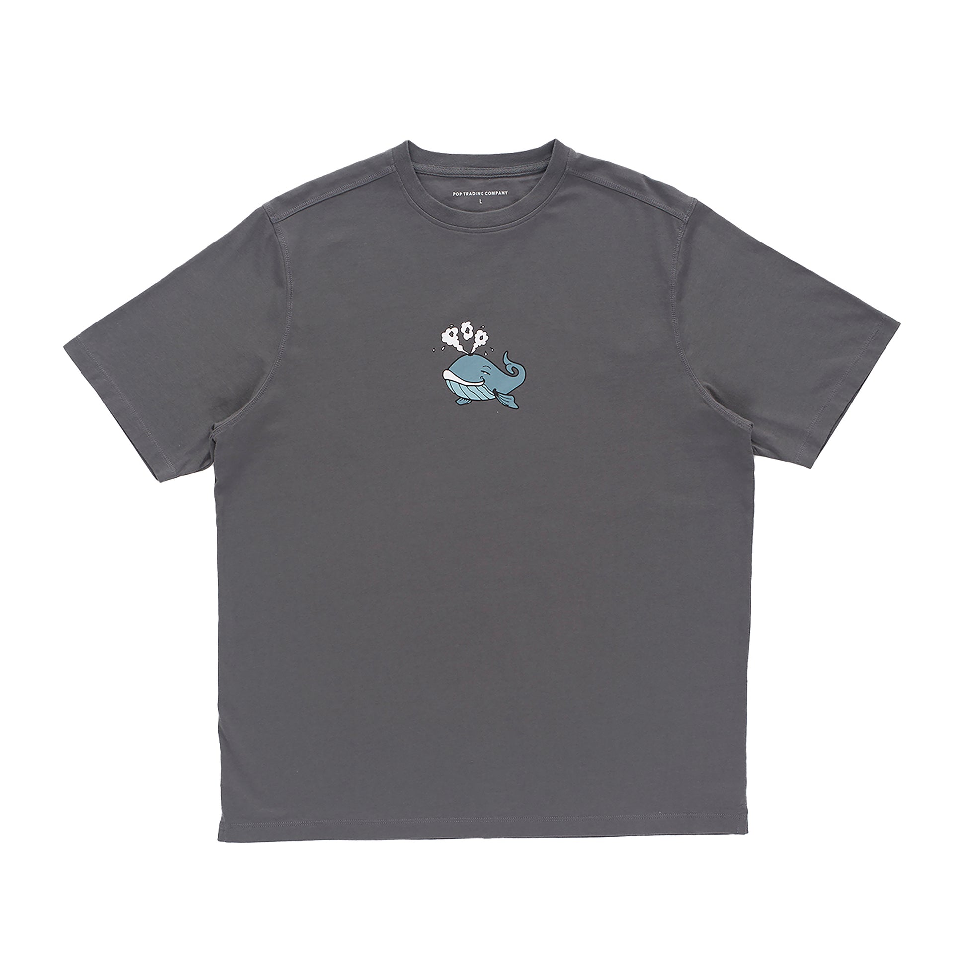 Pop Trading Company - Whale T-Shirt - CHARCOAL / Grå - T-Shirts