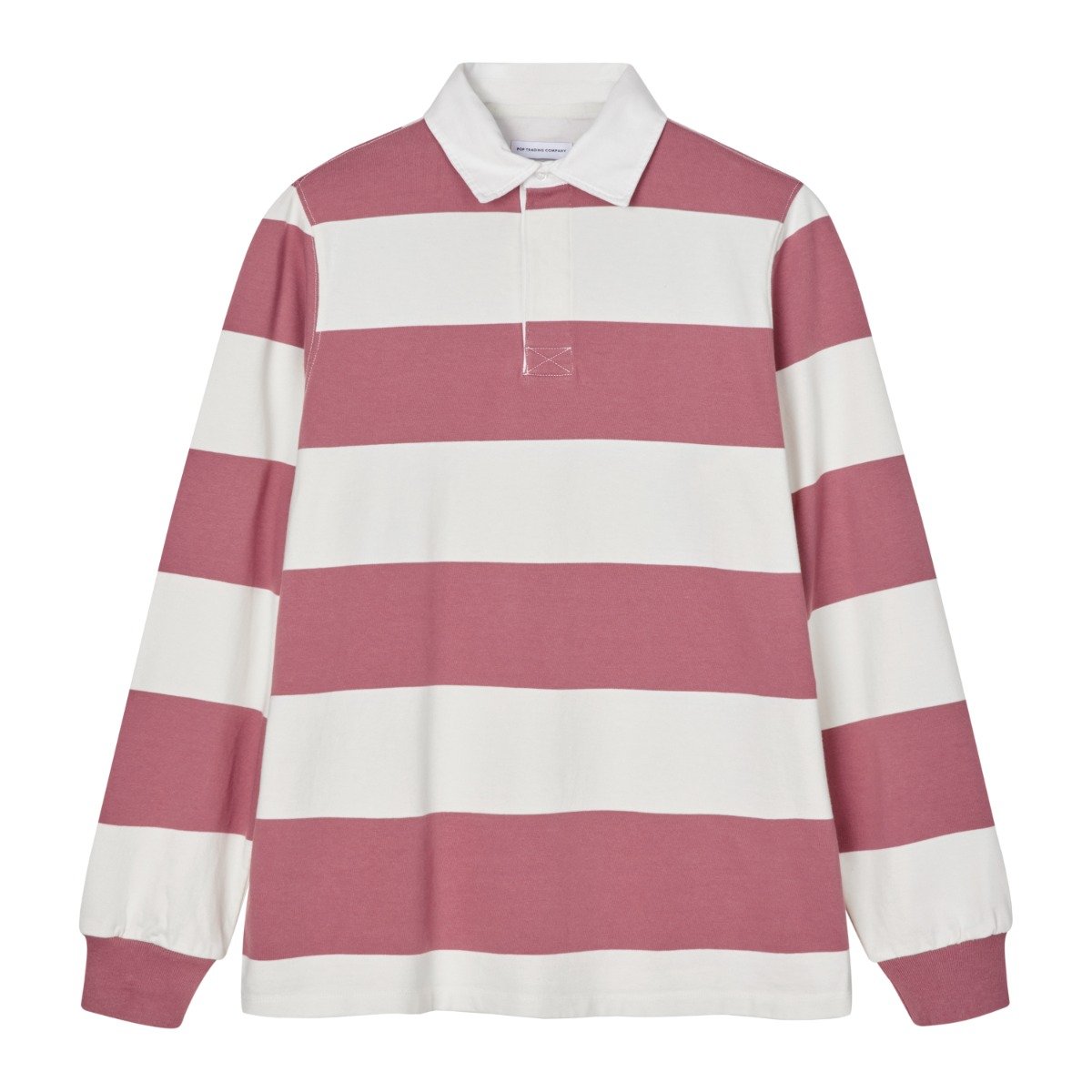 Pop Trading Company - Striped Rugby Polo - MESA ROSE / Pink - Polos