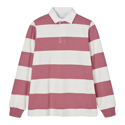 Pop Trading Company - Striped Rugby Polo - MESA ROSE / Pink - Polos